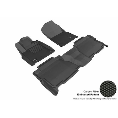 U-Ace, Inc U Ace L1TY15101509 3D Maxpider Complete Set Custom Fit All-Weather Kagu Black Floor Mat for 2012-2013 CrewMax Toyota Tundra Models L1TY15101509